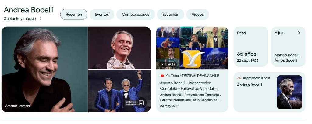 Andrea Bocelli Search